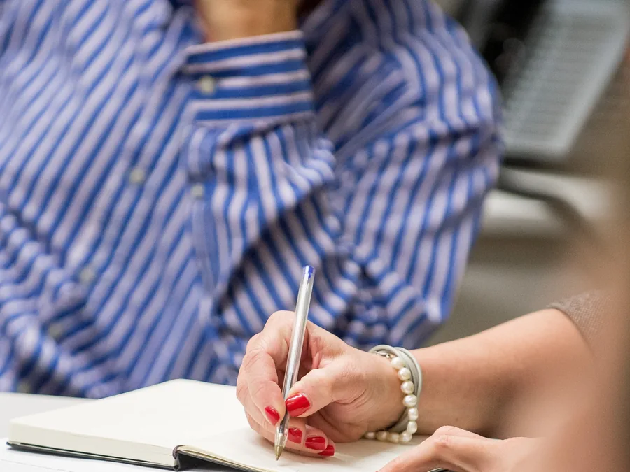 Taking notes during a client session